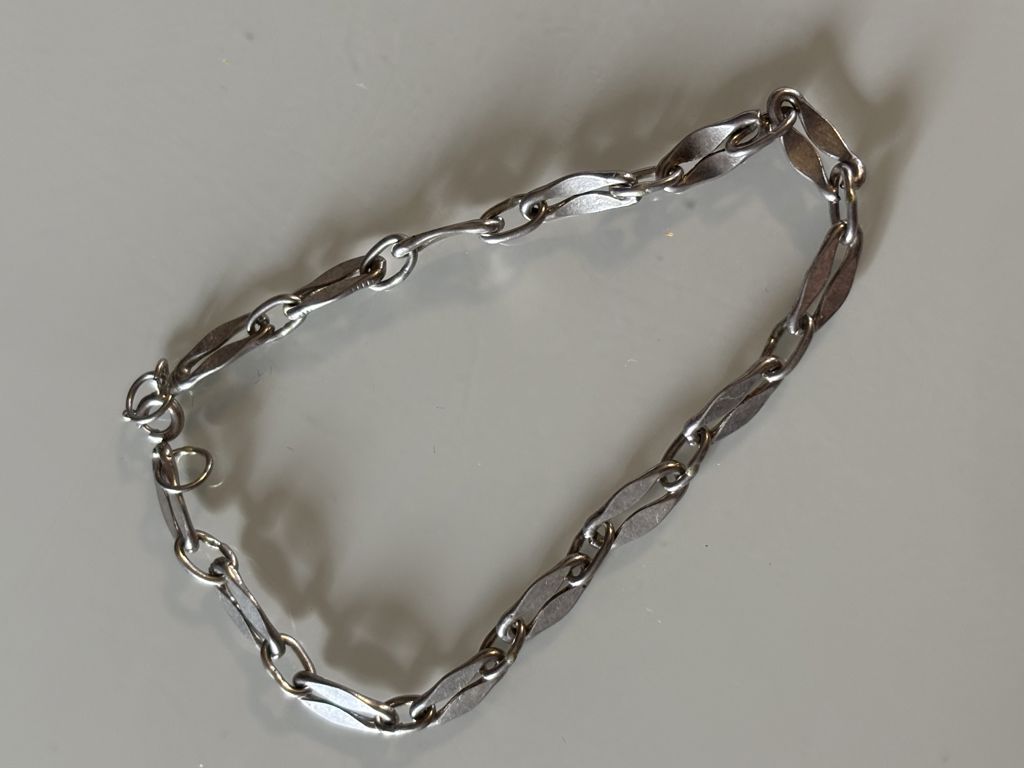 Pulseira De Prata Com Elos Chapados 