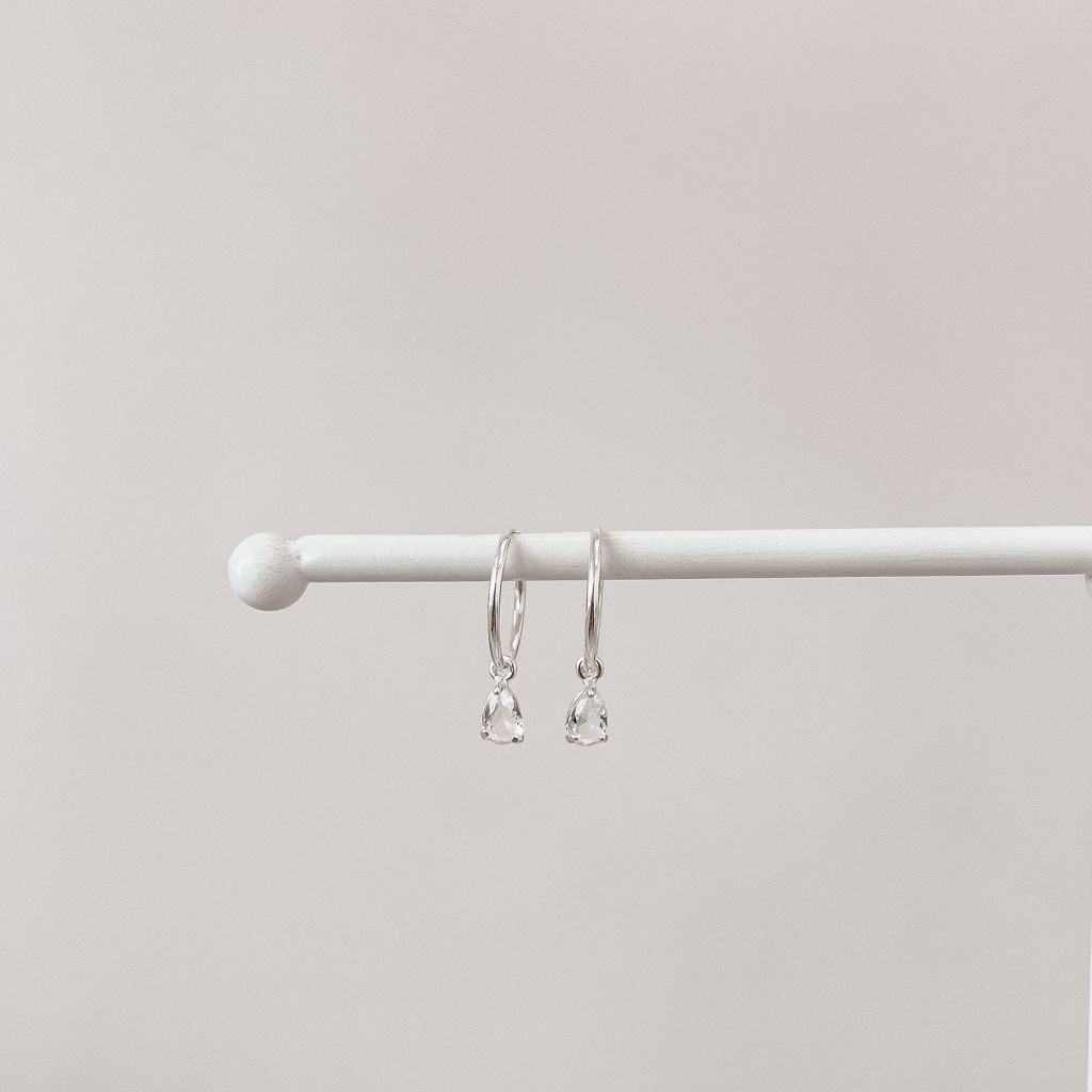 Argola Com Pingente Zircônia 
