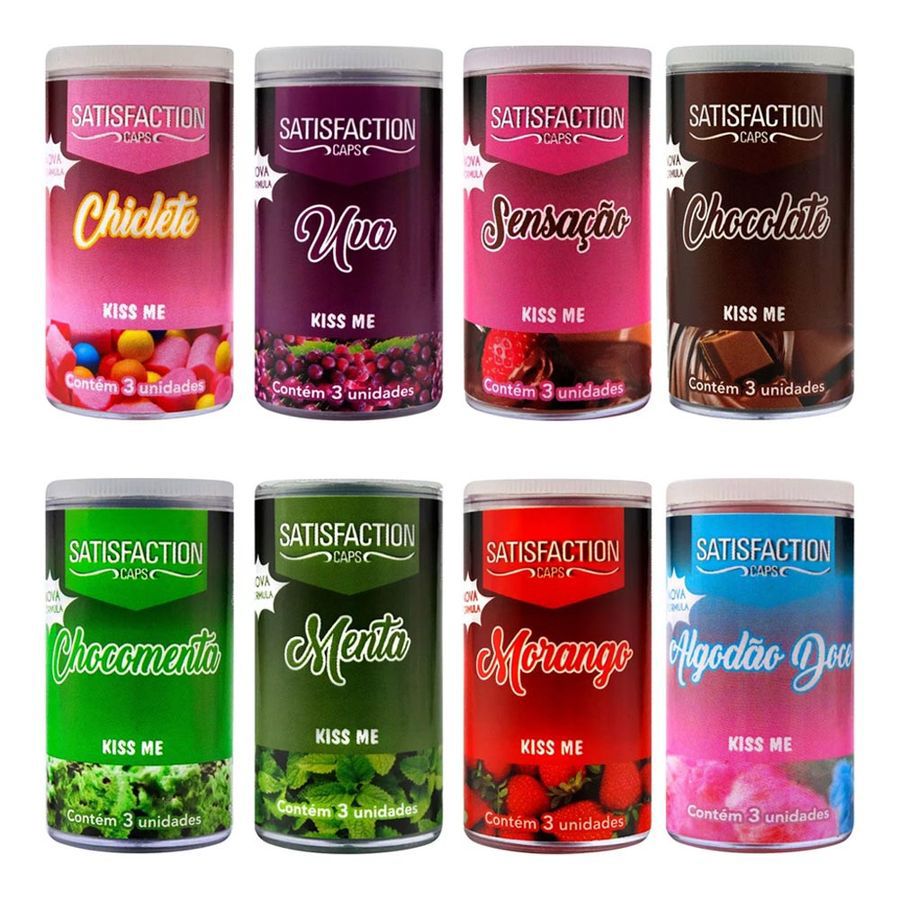 Kiss Me Cápsula com Óleo Beijável para Massagem Corporal com 3 unidades